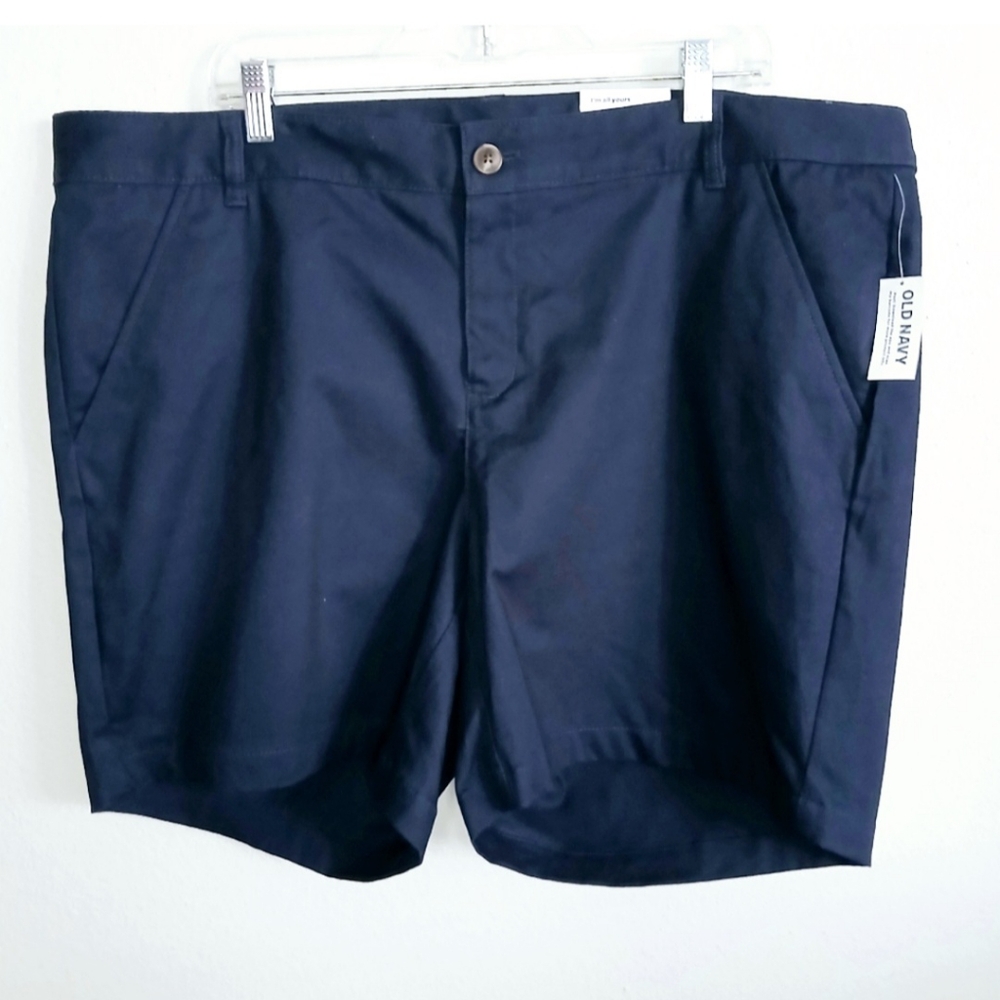 Old Navy High Rise Bermuda Shorts Women's Size 20 Navy Uniform Inkwell